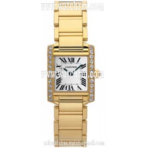 Cartier Tank Francaise 18kt Yellow Gold Diamond Ladies Watch WE1001R8