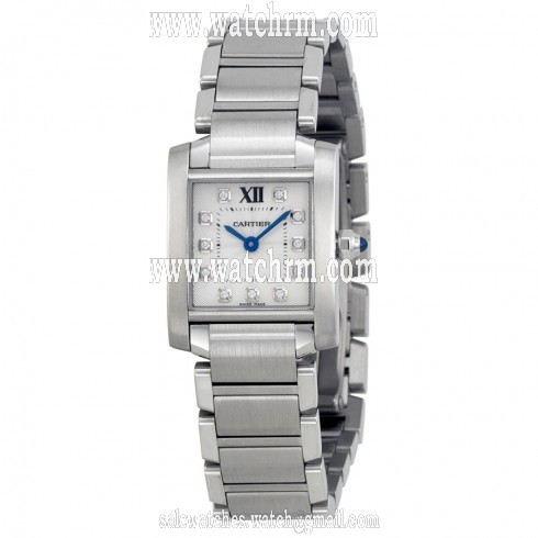 Cartier Tank Francaise Silver Dial Stainless Steel Ladies Watch WE110006