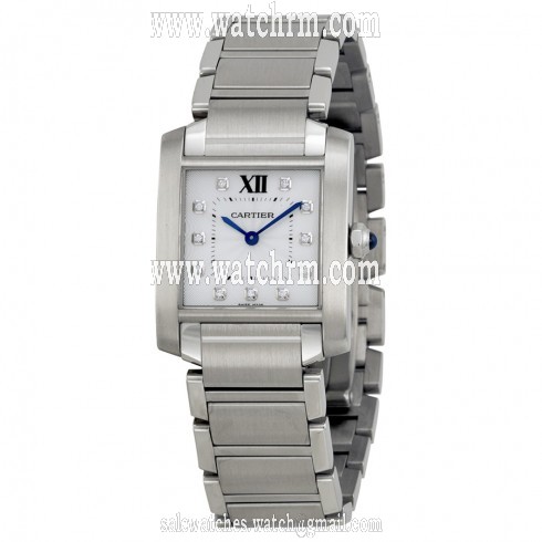 Cartier Tank Francaise Silver Dial Stainless Steel Ladies Watch WE110007