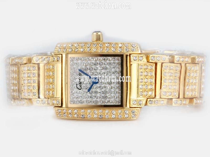 Cartier Tank ID49345 Womens 22x28mm Gold 18k Gold Strap Watch