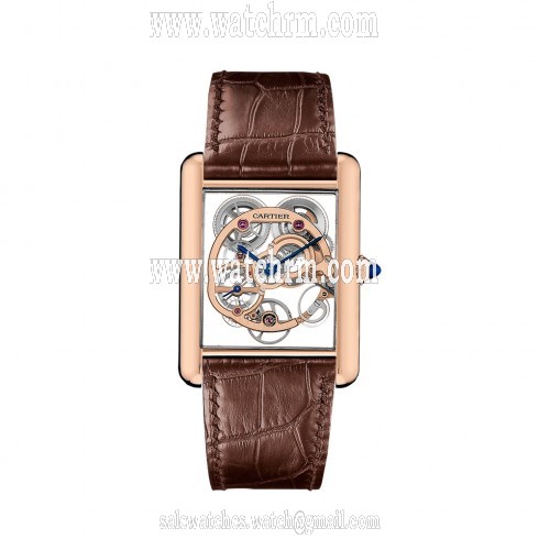 Cartier Tank Louis Skeleton Dial Men's Watch WHTA0002