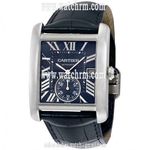 Cartier Tank MC Blue Dial Stainless Steel Men's Watch WSTA0010