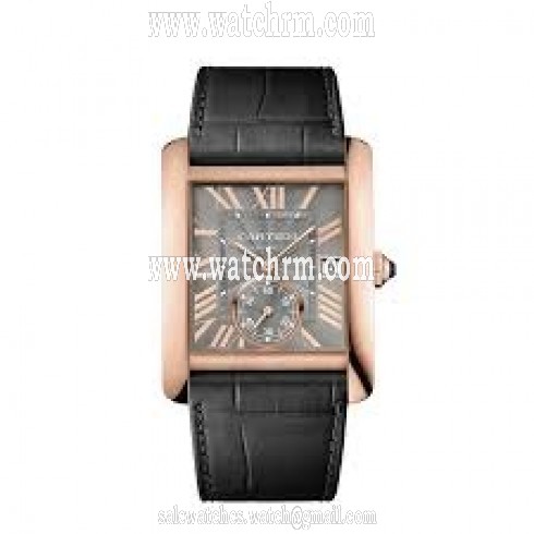 Cartier Tank Mc Grey Dial 18k Pink Gold Men's Watch WGTA0014