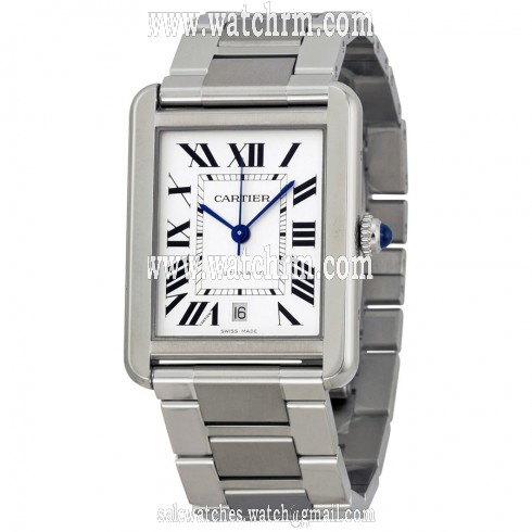 Cartier Tank Solo XL Automatic Silver Dial Stainless Steel Men's Watch W5200028