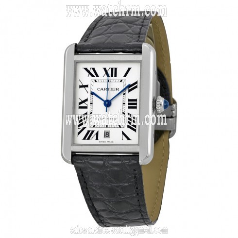 Cartier Tank Solo XL Automatic Silver Dial Stainless Steel Men's Watch W5200027