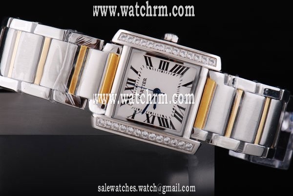 Cartier Tank Tankissime WE7008MM White Dial Square Stainless Steel Case Watch