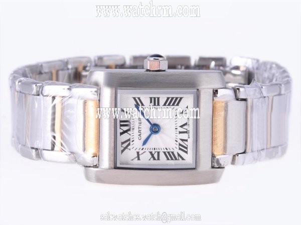 Cartier Tank W51005Q4 Stainless Steel Case Womens Square Watch