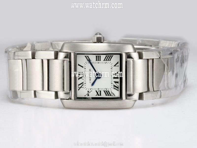 Cartier Tank w51028Q3 Womens Square Stainless Steel Case Watch