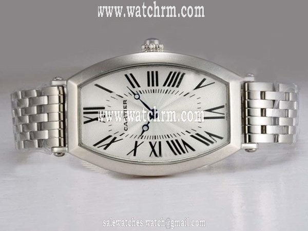 Cartier Tonneau 172 Stainless Steel Case Rectangle White Dial Watch