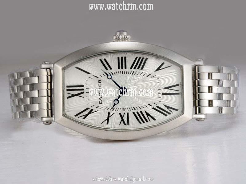 Cartier Tonneau 535138 26x43mm Silver Stainless Steel Strap Womens Watch