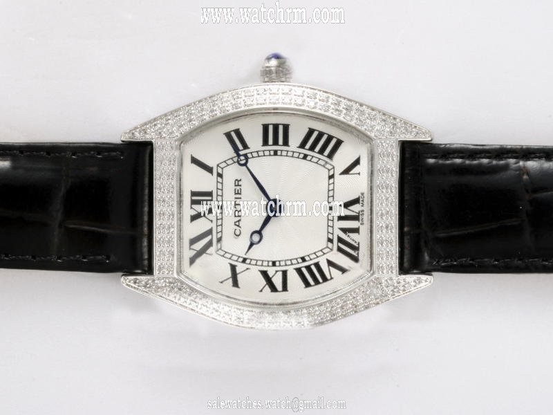 Cartier Tortue 26091101 Stainless Steel Case Rectangle Mens Watch