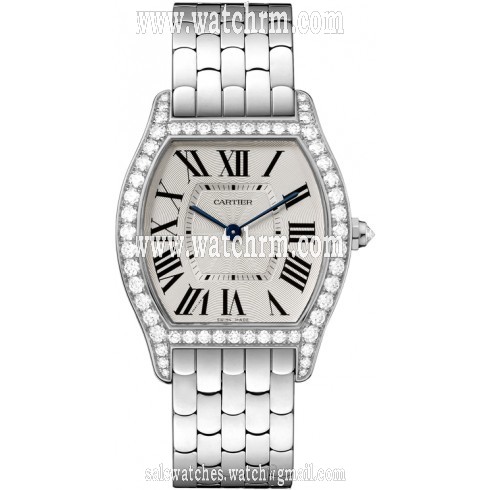 Cartier Tortue Silver Dial Ladies Watch WA501013