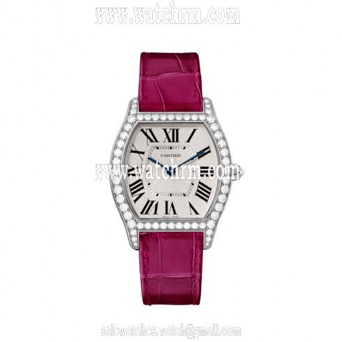 Cartier Tortue Silvered Flinque Dial Ladies Watch WA501009