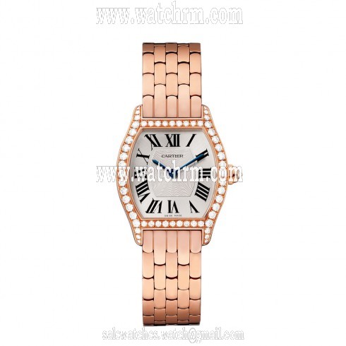 Cartier Tortue Silvered Flinque Dial Ladies Watch WA501010