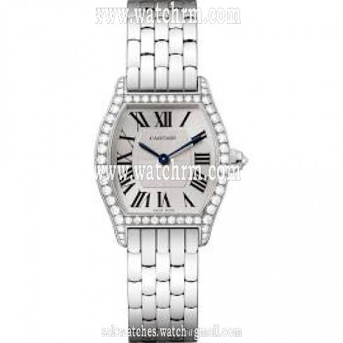 Cartier Tortue Silvered Flinque Dial Ladies Watch WA501011