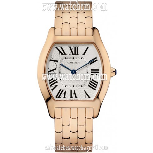 Cartier Tortue Silvered Guilloche Dial Ladies Watch W1556366