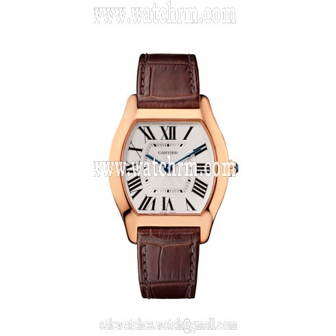 Cartier Tortue Silvered guilloche Dial Men's Watch W1556362
