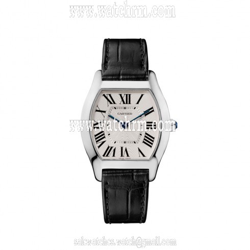 Cartier Tortue Silvered guilloche Dial Men's Watch W1556363