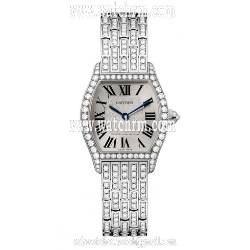 Cartier Tortue Silvered Sunray Effect Fflinque Dial Ladies Watch HPI00778