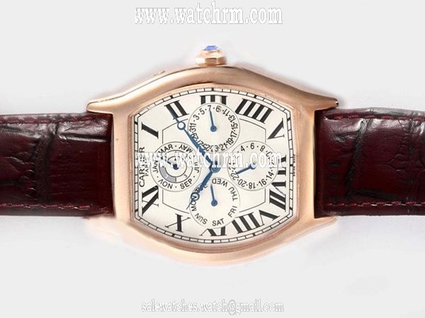 Cartier Tortue W1543551 White Dial Stainless Steel Case 34x43mm Watch
