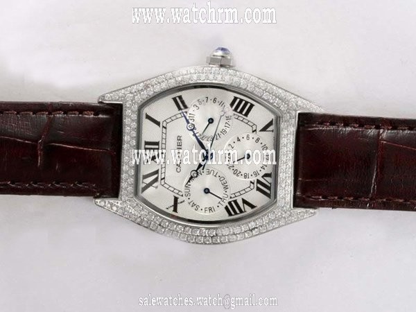 Cartier Tortue WA503751 Stainless Steel Case White Dial Watch