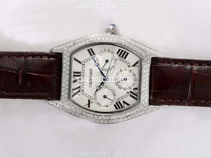 Cartier Tortue WA503851 Mens Rectangle Stainless Steel Case Watch