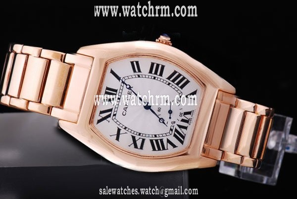 Cartier Tortue WA50703I Manual Winding White Dial Stainless Steel with Rose Gold Bezel Watch