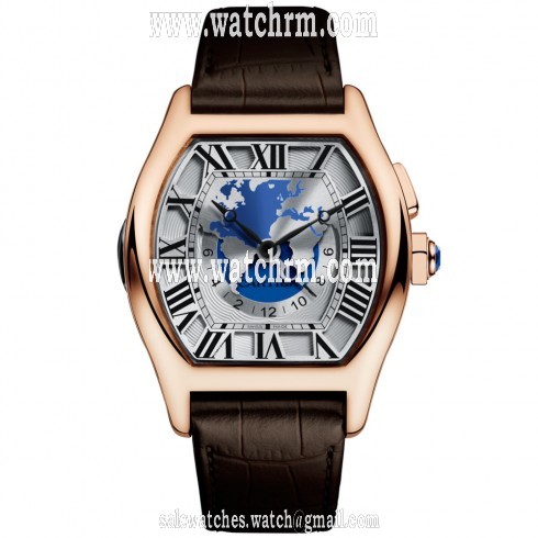 Cartier Tortue XXL Multiple Time Zone Manual Wind 18 kt Rose Gold Men's Watch W1580049