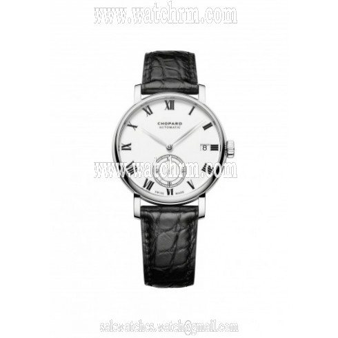 Chopard Classic Manufacture White Dial 18 Carat White Gold Automatic Men's Watch 161289-1001