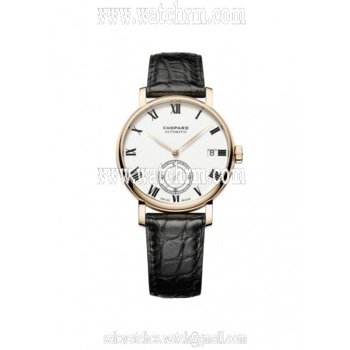 Chopard Classic Manufacture White Dial 18K Yellow Gold Automatic Men's Watch 161289-0001