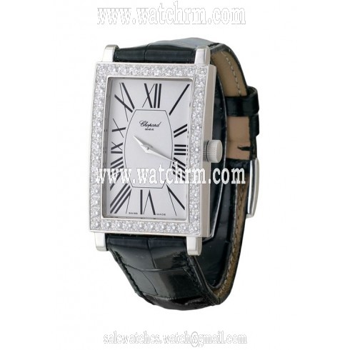 Chopard Classique White Dial Black Leather Ladies Quartz Watch 173527-1001