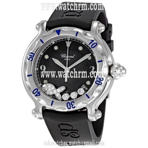 Chopard Happy Beach Diamond Fish Steel Black Unisex Watch 28/8347-8