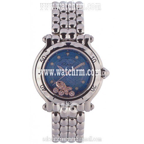 Chopard Happy Beach Diamond Fish Steel Blue Ladies Watch 27/8925