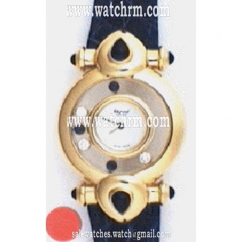 Chopard Happy Diamonds Floating Diamond and Sapphire Dial Gold Ladies Watch 205953-0003