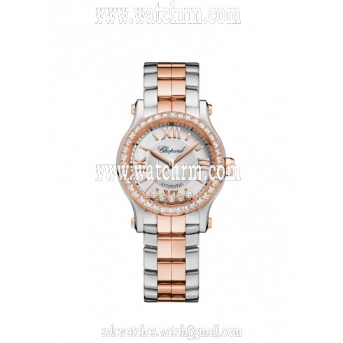 Chopard Happy Sport 18 Carat Rose Gold and Stainless Steel Ladies Watch 278573-6004