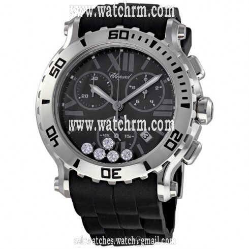Chopard Happy Sport Black Dial Chronograph Mens Watch 288499-3011