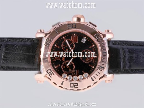 Chopard Happy Sport Chronograph 283581-5003 Quartz 42x12.5mm Black Dial Watch