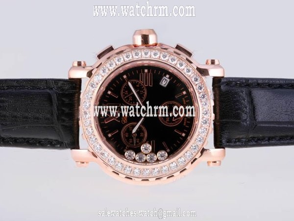 Chopard Happy Sport Chronograph 283582-5001 Rose Gold Case 42mm Midsize Watch