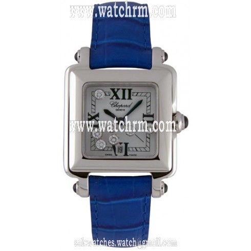 Chopard Happy Sport Diamond Steel Blue Unisex Watch 27/8325-23 Bu