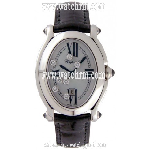 Chopard Happy Sport Diamond Steel Mother-of-pearl Black Ladies watch 278509-3005