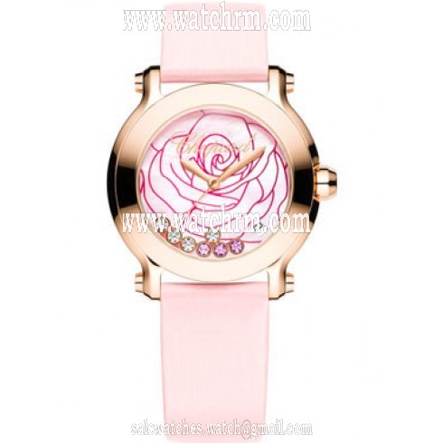 Chopard Happy Sport La Vie En Rose Diamond 18k Rose Gold Ladies Watch 277471-5015