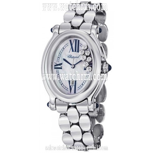 Chopard Happy Sport Mother Of Pearl Dial Stainless Steel Floating Diamonds Ladies Watch 278418-3004