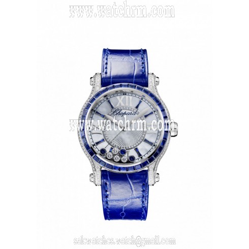 Chopard Happy Sport Mother of Pearl Dial with Diamonds and Sapphires Ladies Watch 274891-1003