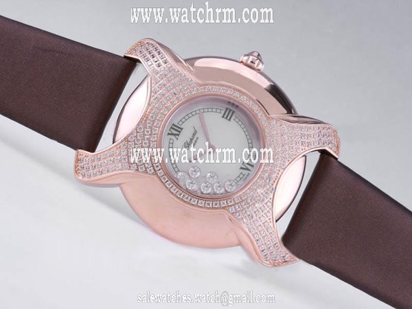 Chopard Happy Sport Round 277473-5001 White Dial Quartz Diamond Bezel Watch