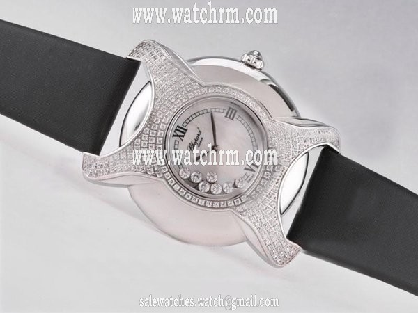 Chopard Happy Sport Round 278475-3001 Stainless Steel Case Diamond Bezel White Dial Watch