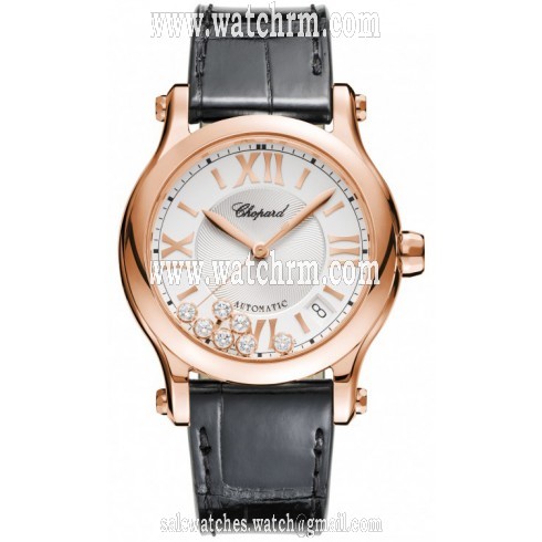 Chopard Happy Sport Silver Guilloche Dial Ladies Watch 274808-5001