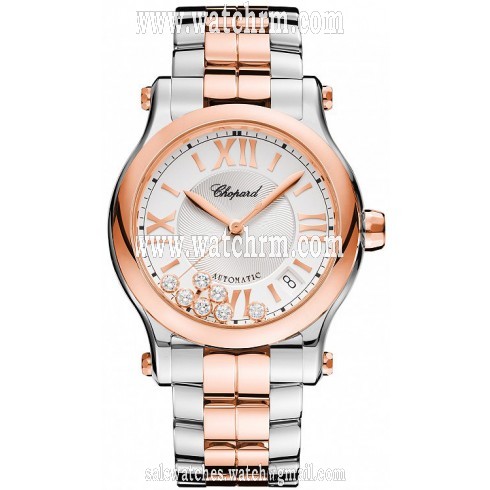 Chopard Happy Sport Silver Guilloche Dial Ladies Watch 278559-6002