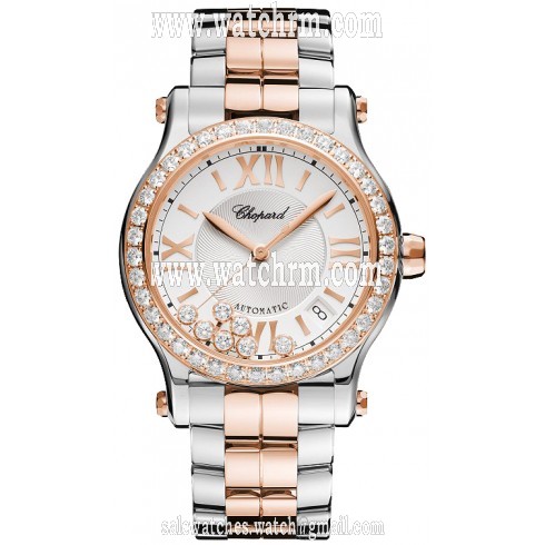 Chopard Happy Sport Silver Guilloche Dial Ladies Watch 278559-6004