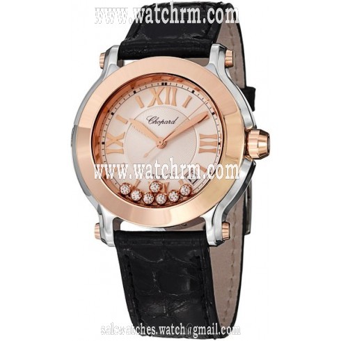 Chopard Happy Sport Silver with Seven Floating Diamonds Dial Ladies Watch 278559-6001
