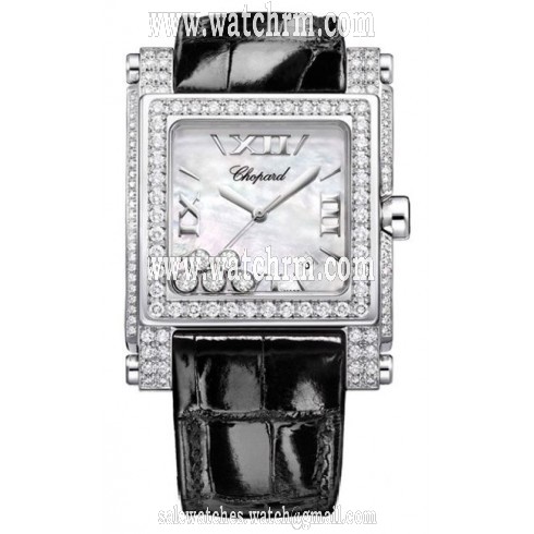 Chopard Happy Sport Square II Mother of Pearl Diamond Ladies Watch 283571-1001